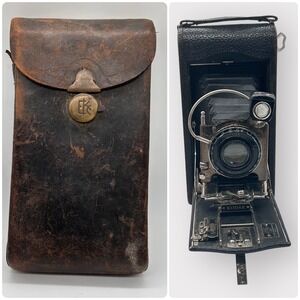 Vintage 1910-1915 Kodak No 3A Autographic Folding Pocket Camera & Case Model‎ C